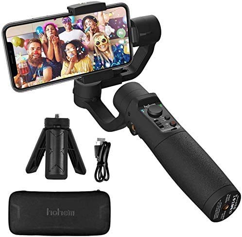 Gimbal Estabilizador para Móvil, 3-Ejes Gimbal Movil con 6 Modos, Gimbal Stabilizer Ligero con Batería Soporte para 12H, Carga 280g, Ideal para Smartphone iOS&Android iPhone/Huawei/Samsung/Xiaomi etc