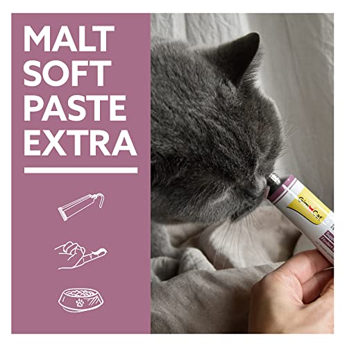 GimCat Malt-Soft Extra, pasta con malta- Anti-Hairball snack para gatos favorece la excreción de bolas de pelo (1 x 200 g)