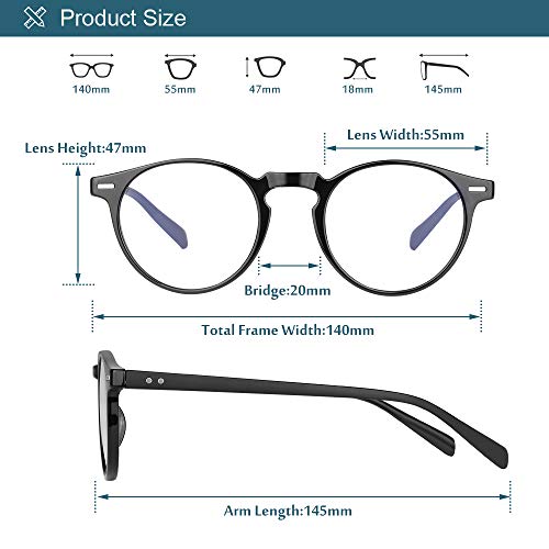 GIMDUMASA Gafas para Ordenador Anti luz Azul Antifatiga Sin Graduacion Gafas Luz Azul para PC Gaming Lectura Video Juegos Lentes Transparente Hombre Mujer(2320 Negro)