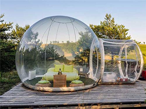 GKPLY Carpa de Burbujas Inflable para Exteriores, cúpula de jardín con un túnel, Invernadero, Gazebo, toldo, Camping, Patio Trasero, Carpa Transparente, Gran cápsula meteorológica de Gran tamaño con