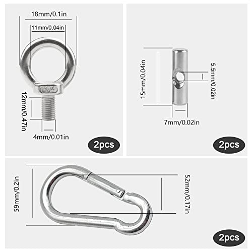 GMMG 2 Tapones de Riel de Toldo de Acero Inoxidable Anillas Amarre Asegurar Carga Tornillos Anillo Tuerca de Tornillo para Tienda de Campaña Accesorios de Caravana