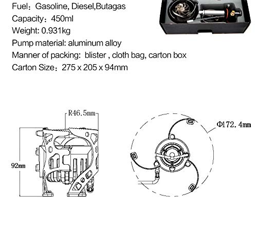 Gocher BRS - Estufa portátil de gas de petróleo y combustible para exteriores, picnic, senderismo, camping, estufa de gas, horno de gasolina BRS-8