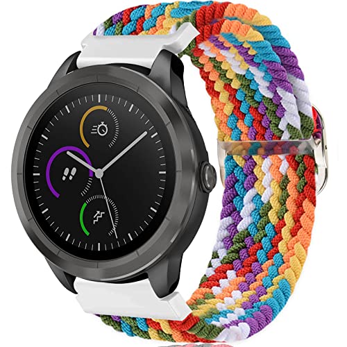 Gofl Correa para Garmin Vivoactive 3/3 Music,20mm Nylon Pulsera de Repuesto para Garmin Forerunner 245,Correa de Reloj Elástica Trenzada para Garmin Forerunner 645/245/Vivomove HR/Venu Serie