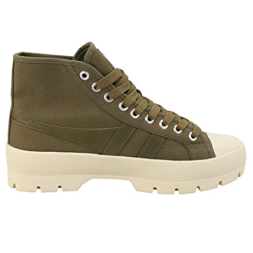 Gola Coaster Peak High, Zapatillas Mujer, Color Caqui Blanquecino, 38 EU