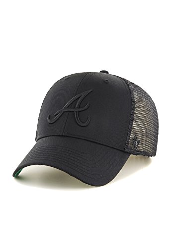 Gorra trucker negra con logo negro de Atlanta Braves MLB MVP Branson de 47 Brand - Negro, Talla única