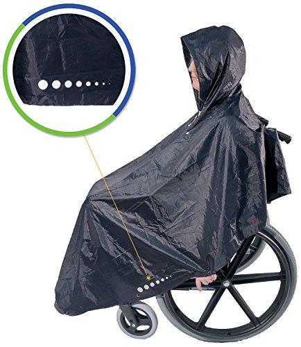 GOTITA – Poncho Impermeable para Silla de Ruedas – Chubasquero Universal – Capa de Lluvia para Silla de Ruedas fácil de Usar. Poncho de diseño Italiano (Azul Marino)