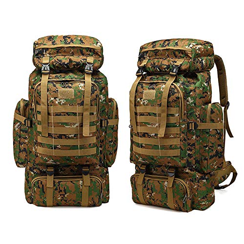 Greenpromise Al aire libre 80L gran capacidad militar mochila táctica mochila montañismo bolsa camping senderismo militar camuflaje repelente al agua