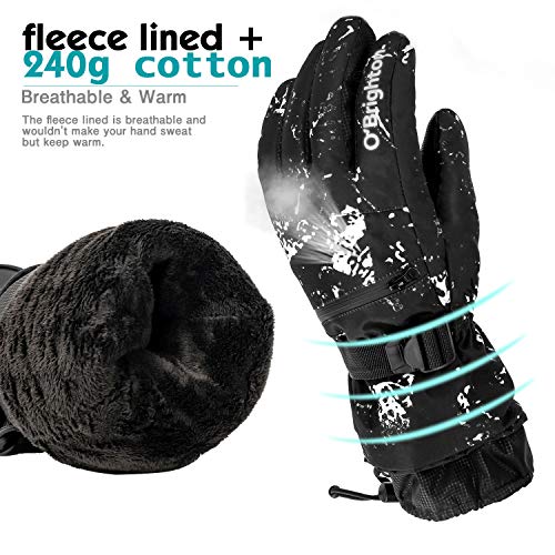 Guantes de esquí Impermeables para Invierno, cálidos, Guantes de Snowboard frío, Pantalla táctil, para Deportes al Aire Libre, Hombres y Mujeres