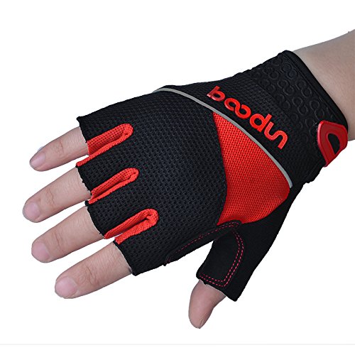 Guantes de silicona para hombre al aire libre para bicicleta de montaña y bicicleta de carretera, color rojo, tamaño Medium