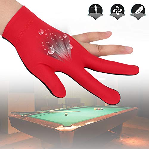 Guantes de snooker unisex para taco de billar con tres dedos para mano izquierda