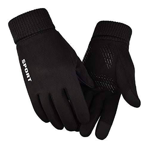 Guantes Invierno Guantes Termicos para Moto Ciclismo Guantes Calientes Antideslizantes Forro de Cachemir Guantes de Cálido Impermeable Pantalla Táctil a Prueba de Viento para Hombre Mujer