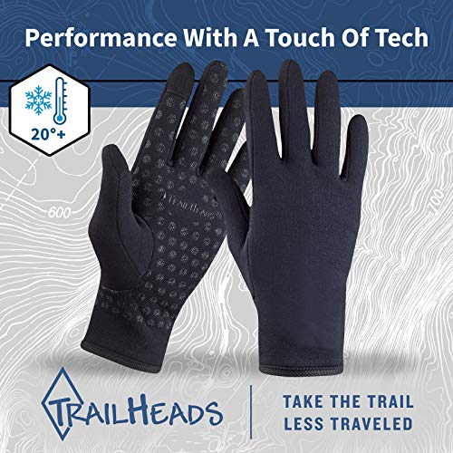 Guantes para correr Power Stretch de TrailHeads, para mujer, color negro , color negro, tamaño Medium