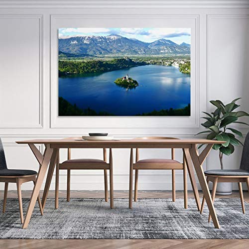 GUKEY Póster y arte de la pared del lago Bled Eslovenia Paisaje de la Naturaleza de Eslovenia Impresión moderna de 40 x 60 cm