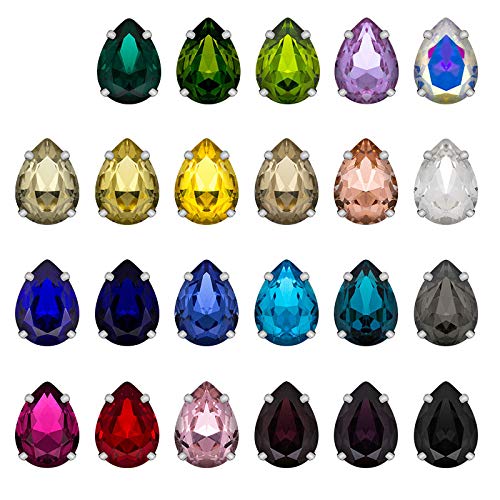 Gwotfy Artesanías de diamantes de imitación, 150 piezas de diamantes de imitación de vidrio Pedrería de colores Artesanías De Gemas De Cristal Piedras preciosas de vidrio para ropa de manualidades DIY