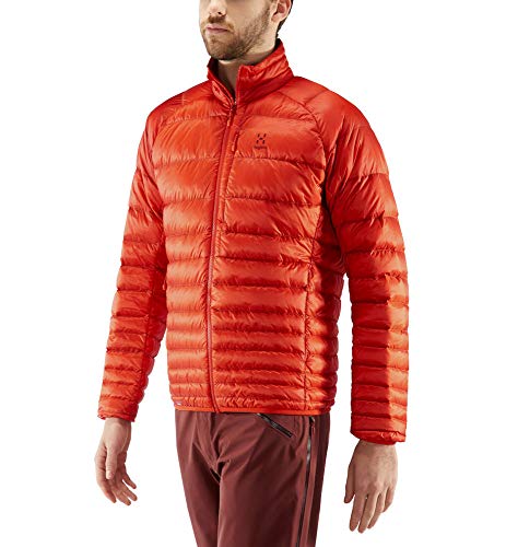 Haglöfs Essens Down Chaqueta De Plumas para Hombre, Habanero/Maroon Red, S