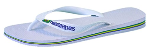 Havaianas Brasil Logo, Chanclas, para Unisex adulto, Blanco, 39/40 EU