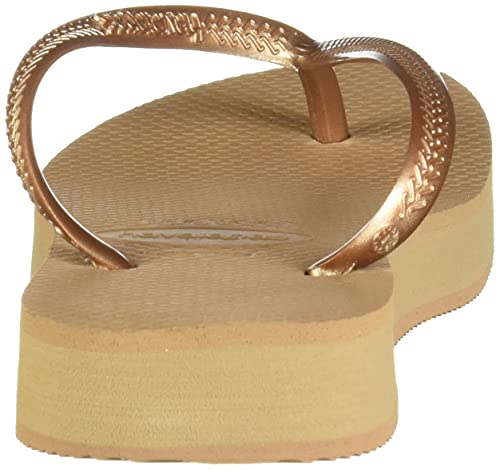 Havaianas Slim Flatform, Chanclas, para Mujer, Oro Rosa, 39/40 EU