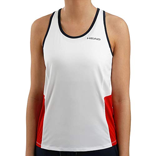 Head Camiseta de Tirantes para Mujer, Mujer, Camisetas, 814429-WHRDXS, Blanco (Blanco/Rojo), Extra-Small