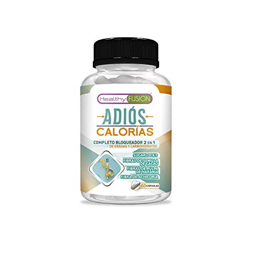 Healthy Fusion ADIÓS CALORÍAS Carb & Fat Blocker, Potente Bloqueador 2 en 1 de Carbohidratos y Grasas, 60 Cápsulas 85 g