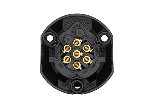 HELLA 8JB 001 943-001 Enchufe - 12V - 7polos - bronce estañado - Cubierta de plástico - negro - DIN / ISO: 1724 - Caja