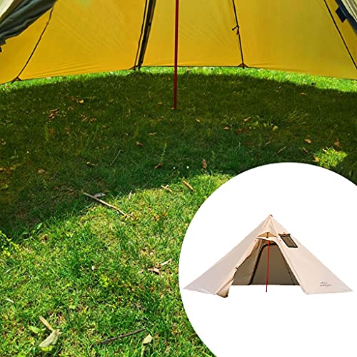 Hellery Camping Hot Tent Ultralight Tienda Teepee Tents Impermeable Four Temporada con Estufa Jack 3 Persona para Senderismo Al Aire Libre Mochilero Tienda de - Caqui