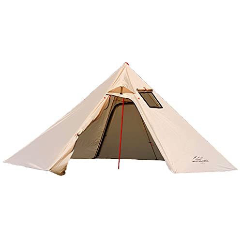 Hellery Camping Hot Tent Ultralight Tienda Teepee Tents Impermeable Four Temporada con Estufa Jack 3 Persona para Senderismo Al Aire Libre Mochilero Tienda de - Caqui