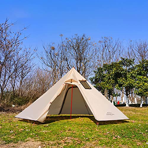 Hellery Camping Hot Tent Ultralight Tienda Teepee Tents Impermeable Four Temporada con Estufa Jack 3 Persona para Senderismo Al Aire Libre Mochilero Tienda de - Caqui