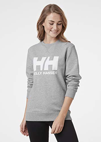 Helly Hansen W Hh Logo Crew Sweat Sudadera Con Gorro, Mujer, Grey Melange, XS