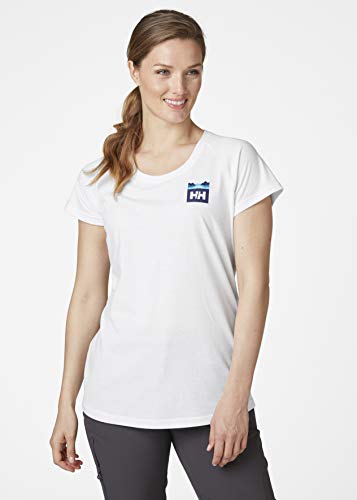 Helly Hansen W Nord Graphic Drop T-shirt, Camiseta de Manga Corta Mujer, Blanco (White), L