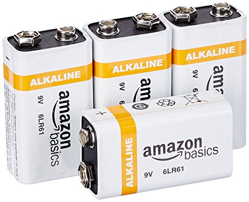 Help flash - Luz de Emergencia autónoma - Señal v16 de preseñalización de Peligro, homologada DGT & Amazon Basics – Pilas alcalinas de 9 voltios de Uso Diario (Pack de 4 uds.)