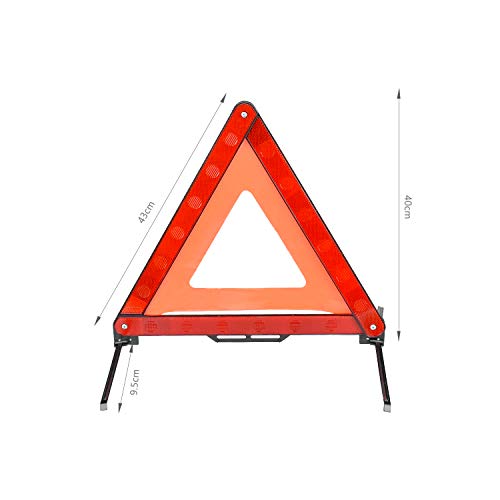 HENTEK 2PCS Triangulos Reflectantes Coche, Placa de Advertencia Reflectante Triangular de señal de estacionamiento Segura para vehículos de Motor