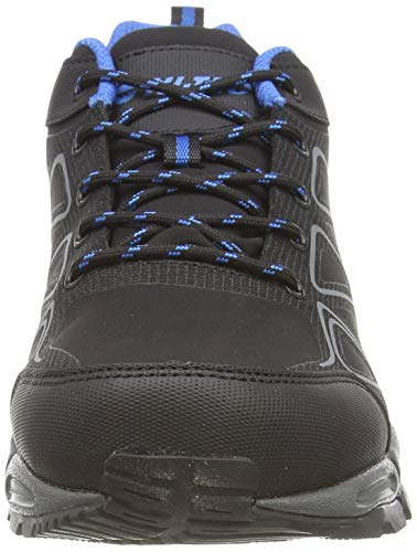 Hi-Tec Ripper Low WP, Zapatillas de Senderismo Hombre, Negro Negro Lago Azul 21, 43 EU