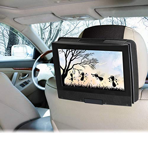 Hikig Soporte de reposacabezas de Coche Universal para Reposacabezas de Coche para Portable Girar DVD Player(Caber 7 Pulgadas - 12 Pulgadas Portable Girar DVD Player)