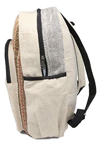 HIMALAYAN Mochila de cáñamo, mochila diaria/mochila para la escuela, viajes, ocio, al aire libre, naturaleza, con compartimento para portátil, hecha a mano en Nepal, modelo 114.1