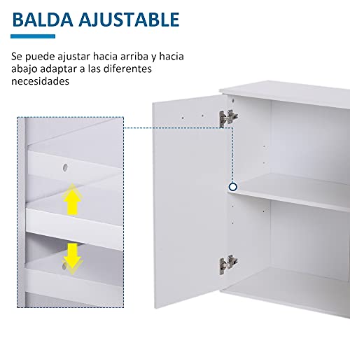 HOMCOM Armario Gabinete Consola Aparador Buffet Mueble Organizador de Almacenaje Multiusos de Comedor Salón con Puertas y Cajones 106x35x76cm