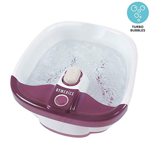 HoMedics Bubblemate Baño para Pies Hidromasajeador, Burbujas Masajeantes, Exfoliación con Piedra Pómez Integrada para Pedicura, Desestresante, Alivia el Dolor