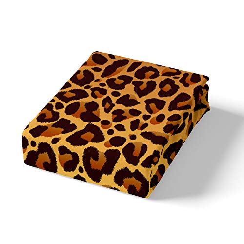 Homewish Funda nórdica estampada de leopardo marrón oscuro de guepardo, juego de ropa de cama Wild Animal, funda nórdica de 155 x 220 cm, para adultos y niñas, suave microfibra, 2 unidades