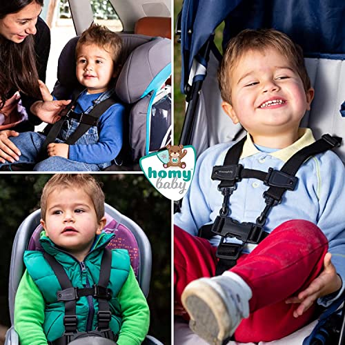 HOMYBABY® Seguridad Bebes - Hebilla para Cinturon de Seguridad ORIGINAL - Evita que el Niño Saque los Brazos del Arnés - Protector Arnes Bebe para Silla de Coche - Cierre Seguridad Bebe (STANDARD X2)