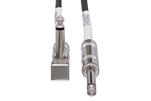 Hosa GTR205R - Cable para guitarra jack (6.3 mm, macho, acodado, 1.5 m, trenzado), color negro