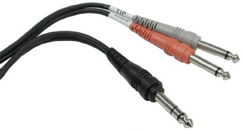 Hosa Technology STP-204 cable de audio 4 m 6,35mm TRS 2 x 6,35mm TS Negro - Cables de audio (6,35mm TRS, 2 x 6,35mm TS, 4 m, Negro)