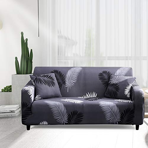 HOTNIU Funda Sofa 2 Plazas Fundas de Sofa Elasticas Fundas para Sofá Ajustables Estampada Cubre Sofa con 1 Funda de Cojín, Dos Plazas, Pattern #Hyy