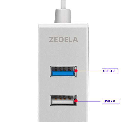 Hub 7 Puertos USB 3.0 (1*USB 3.0 + 6*USB 2.0) de Alta Velocidad de Aluminio con un Cable para iMac, MacBook Air, MacBook Pro, MacBook, Mac Mini, PCs, y Laptops, Compatible con USB 2.0 y 1.1