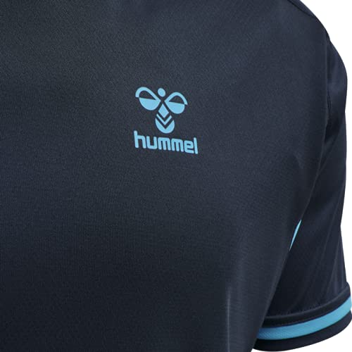 hummel hmlACTION Poly Jersey S/S Camiseta, Black Iris/Atomic Blue, Small Unisex Adulto