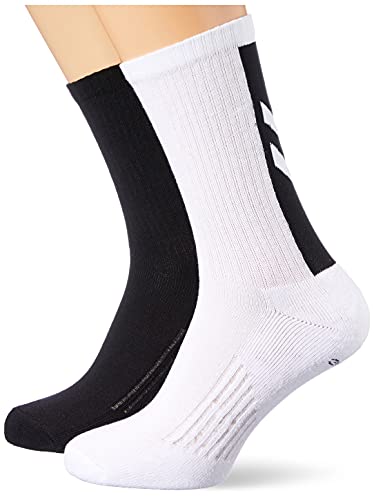 hummel Hmllegacy Chevron 4-Pack Socks Mix Calcetín, Negro/Blanco, 12 Unisex Adulto