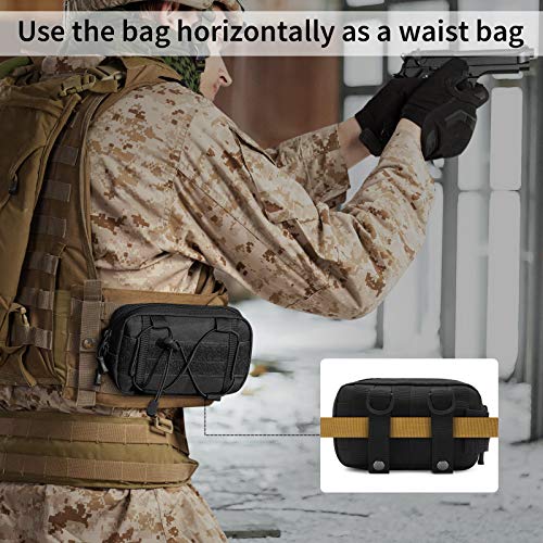 HUNTVP Mini táctica Bolsa MOLLE Pouch Militar Bolsillo Riñonera Hombre Mochila Táctical para Caza Ciclismo Camping Senderismo, Tipo-2 Negro