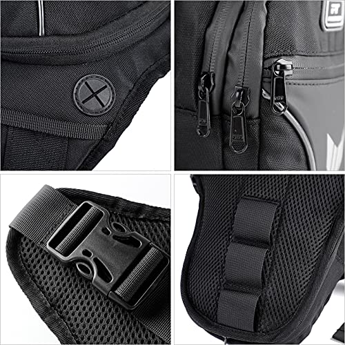 Hylzo Bolsa Riñonera Hombre, Bolso Pierna Moto Hombre Camuflaje Bandolera Hombre Cadera Tactica De Pierna Bolsa De Cintura Hombre Motorista Waist Pack Leg Bag