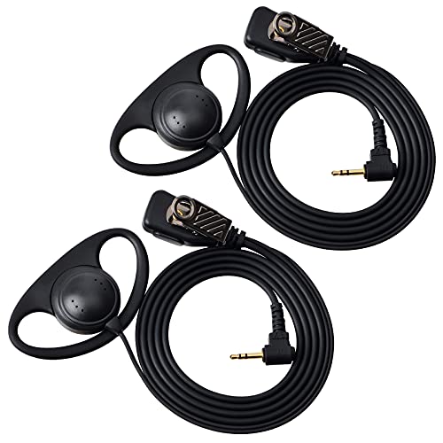 HYS Auriculares para Walkie Talkie 1 Pin con Micrófono PTT Auricular Compatible con Motorola TLKR Talkabout T62, T80, XT180, T82 Extreme 2 Way Radio(2 Pacs)