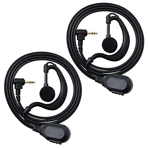 HYS Auriculares Walkie Talkie de 2,5 mm con micrófono en forma de G compatible con Motorola TLKR Talkabout T62, T80, XT180, T82 Extreme 2 Way Radio(2 unidades)