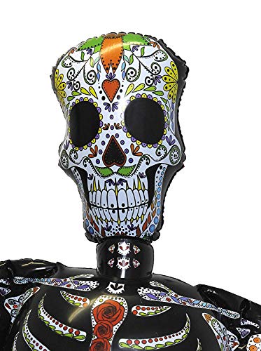 I LOVE FANCY DRESS LTD HALLOWEEN INFLABLE PARA BEBIDAS EN FORMATO DE ATAUD ESTILO DIA DE LOS MUERTOS CON ESQUELETO GRANDE PERFECTO PARA FIESTAS DE HALLOWEEN O DIA DE LOS MUERTOS (110CM X 66CM X 76CM)