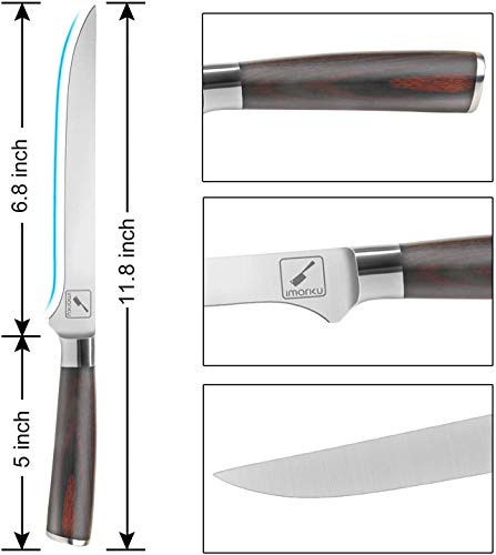 imarku Cuchillo Deshuesar - Cuchillo Deshuesador Profesional 15cm - Cuchillo Cocina Súper Afilado Acero Inoxidable con Mango Ergonómico - Cuchillo para Filetear Pescado y Carne